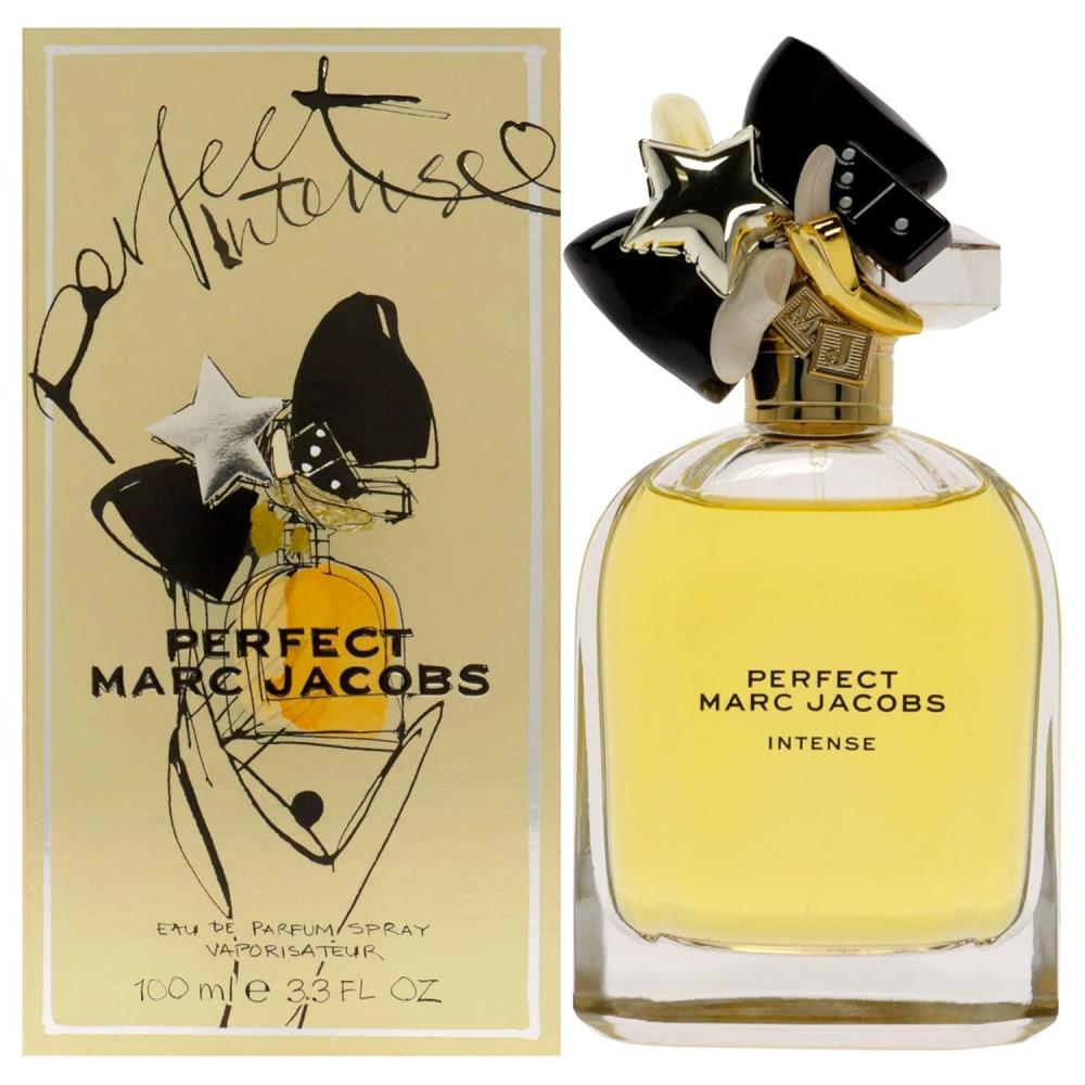 imageMarc Jacobs Perfect Intense Eau de Parfum  Woody Floral Womens Perfume  With Notes of Daffodil Jasmine Roasted Almonds ampamp Sandalwood33 fl oz