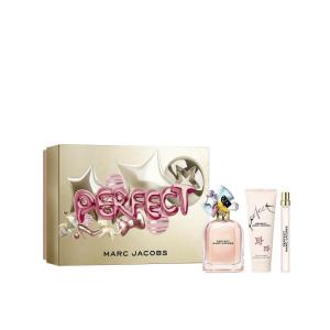 Marc Jacobs Perfect Eau de Parfum – Floral Women’s Perfume – With Notes of Rhubarb, Daffodil, Almond Milk & Cashmeran(3-pc Set)
