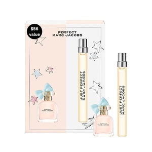 Marc Jacobs Perfect EDP 2pc Travel Spray Gift Set ($56 Value) -Just Perfect 0.33 oz, EDP 0.16 oz, – With Notes of Rhubarab, Strawberry & Rasberry – Floral Women’s Perfume