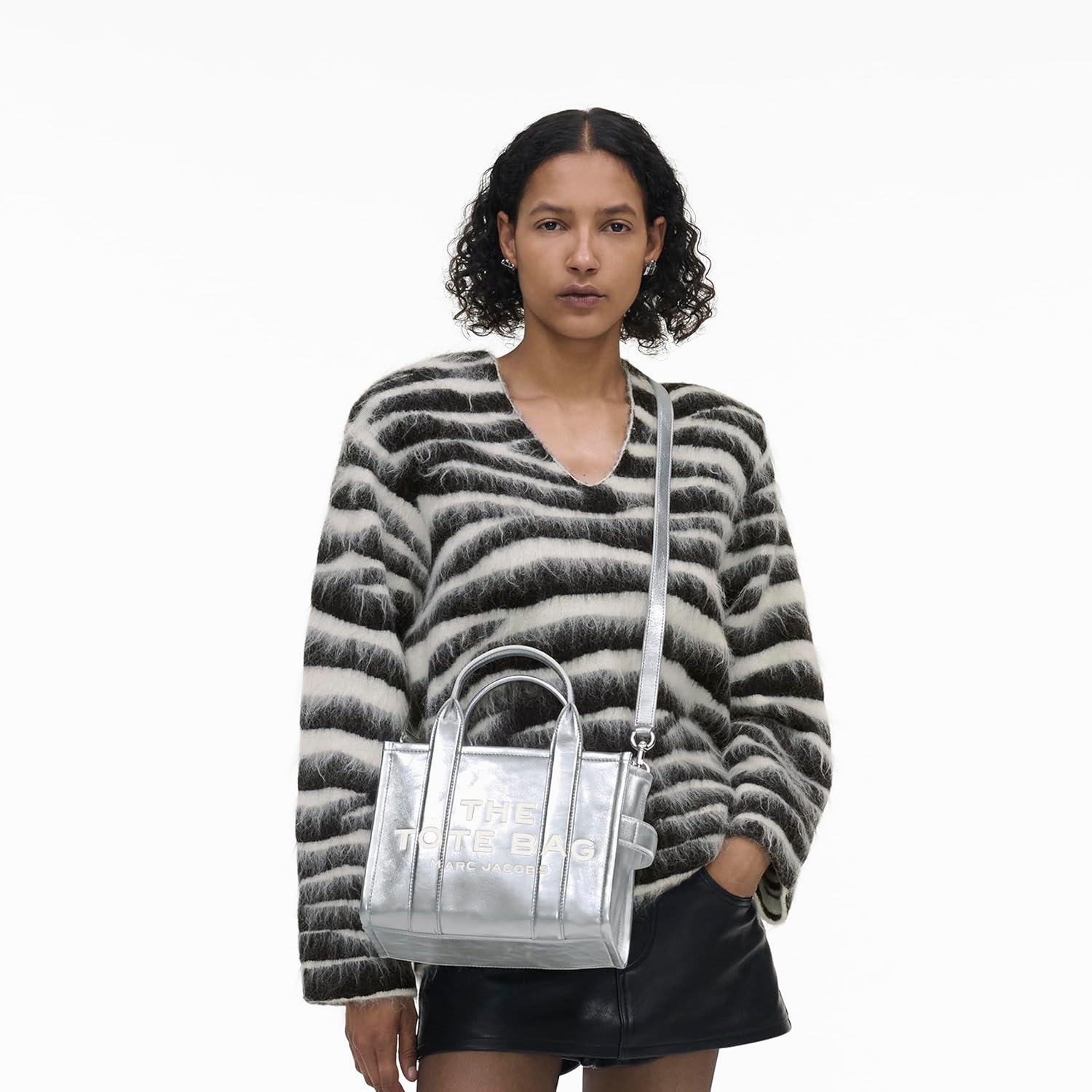 image:imageMarc Jacobs Womens The Leather Small Tote BagMetallic Silver