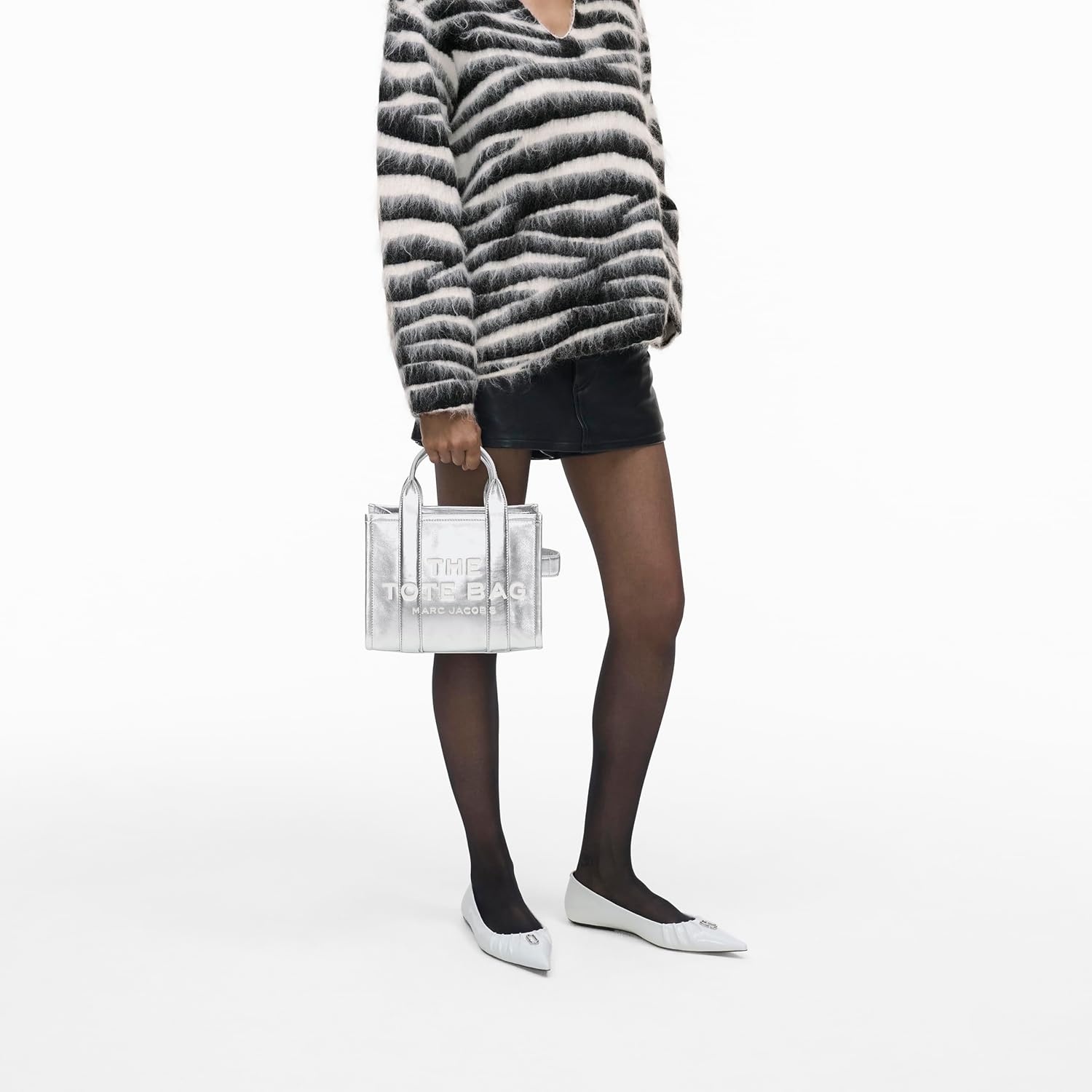 image:imageMarc Jacobs Womens The Leather Small Tote BagMetallic Silver