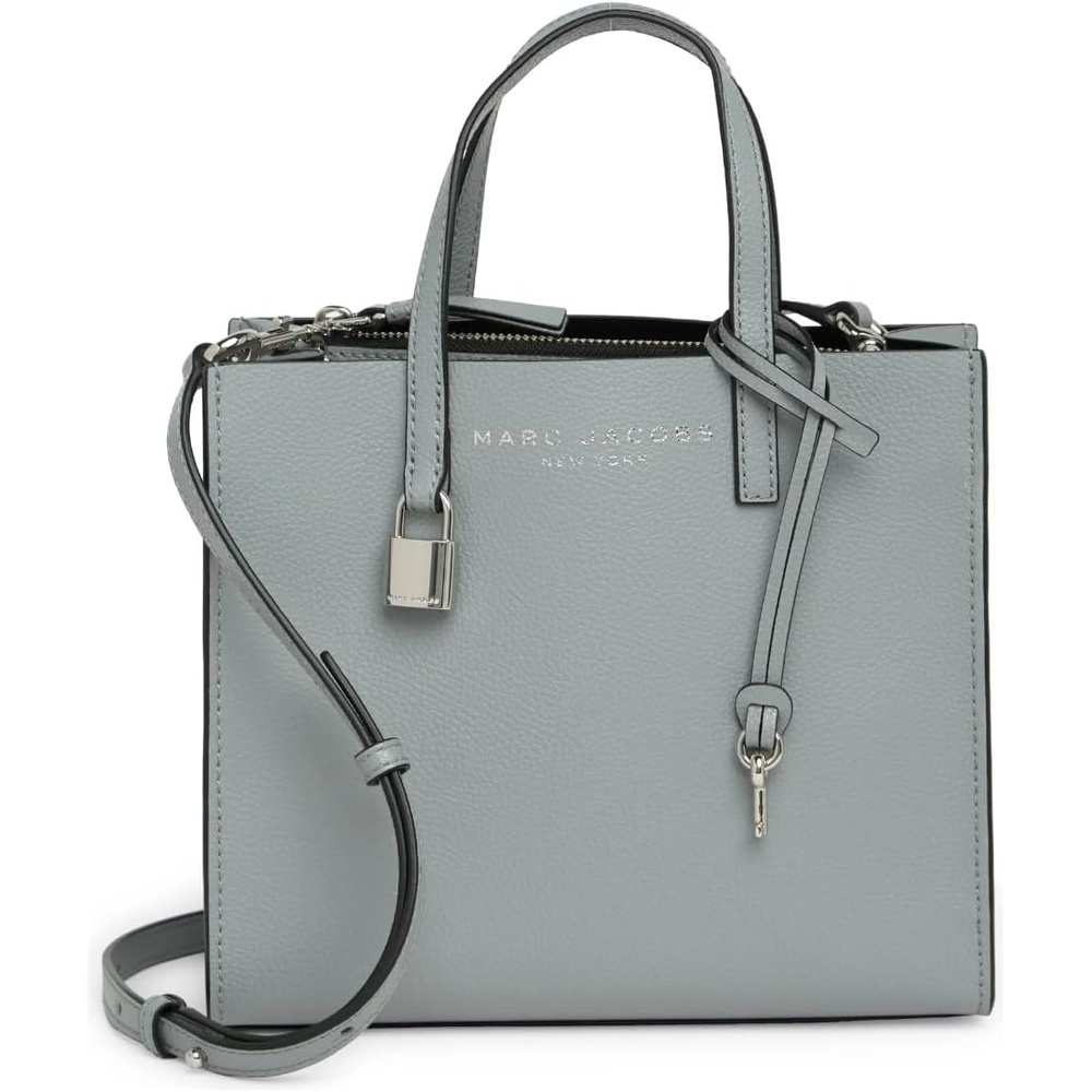 image:imageMarc Jacobs The Grind Mini Coated Leather Crossbody Rock Grey