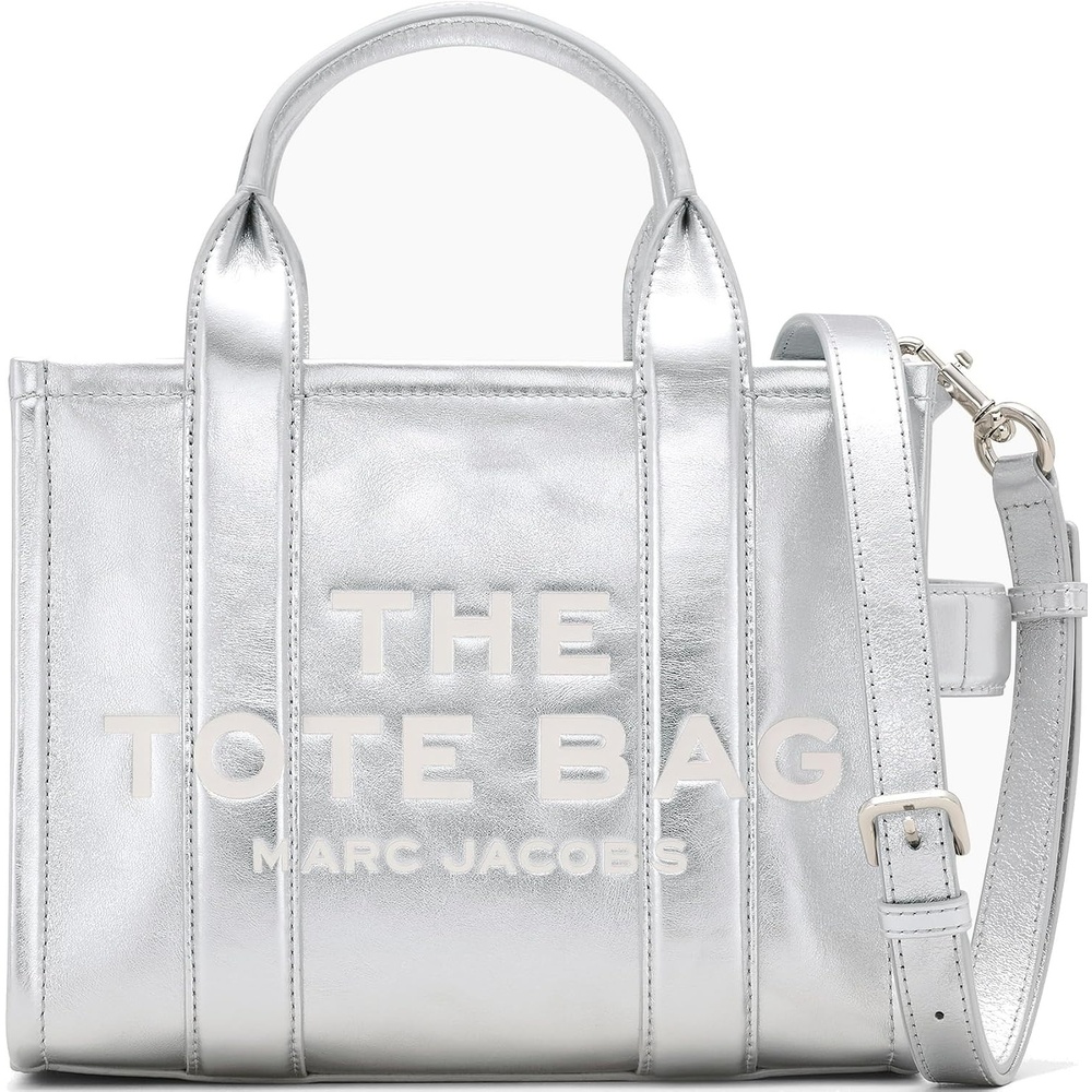 image:imageMarc Jacobs Womens The Leather Small Tote BagMetallic Silver