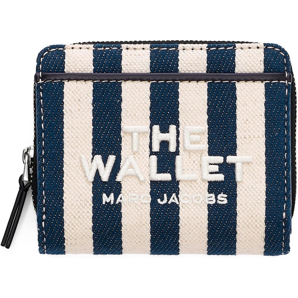 image:imageMarc Jacobs Womens The Stripe Canvas Mini Compact Wallet True Red Multi One SizeBlue Sea Multi