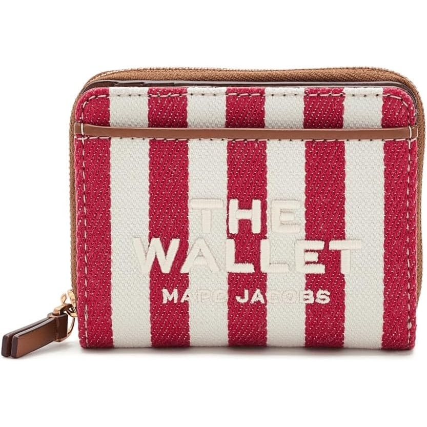image:imageMarc Jacobs Womens The Stripe Canvas Mini Compact Wallet True Red Multi One SizeTrue Red Multi