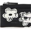 Marc Jacobs Women’s The Leather J Marc Top Zip Multi Wallet(black/white)
