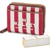 Marc Jacobs, Women’s, The Stripe Canvas Mini Compact Wallet, True Red Multi, One Size(True Red Multi)