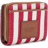 Marc Jacobs, Women’s, The Stripe Canvas Mini Compact Wallet, True Red Multi, One Size(True Red Multi)