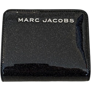 Marc Jacobs Glitter Bifold Mini Wallet Smooth Patent Leather (Black)(Black)