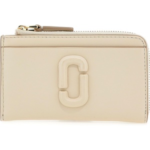 Marc Jacobs Women’s The Leather J Marc Top Zip Multi Wallet(Cloud White)