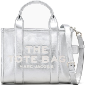 Marc Jacobs Women’s The Leather Small Tote Bag(Metallic Silver)