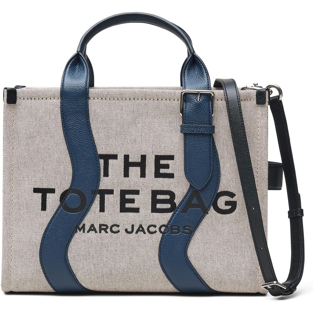 image:imageMarc Jacobs The Wavy Canvas Medium Tote BagIvoryNavy