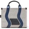 Marc Jacobs The Wavy Canvas Medium Tote Bag(Ivory/Navy)