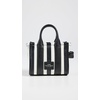 Marc Jacobs Women’s The Leather Crossbody Tote Bag(Black/White Stripe)