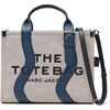 Marc Jacobs The Wavy Canvas Medium Tote Bag(Ivory/Navy)