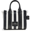 Marc Jacobs Women’s The Leather Crossbody Tote Bag(Black/White Stripe)