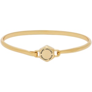 Marc Jacobs Bolt Crystal Hinged Bangle Bracelet Fashion Jewelry(Antique Gold)